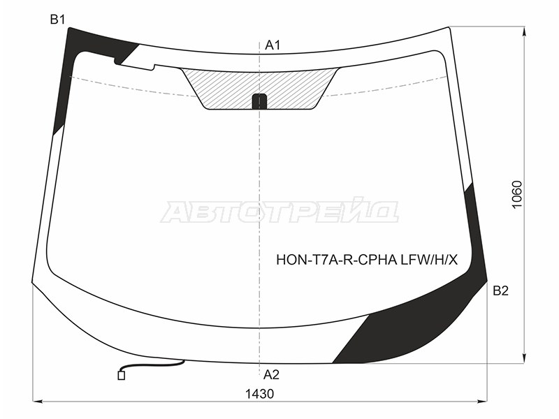 Стекло лобовое (Обогрев щеток / Антенна) Honda Vezel 13-21