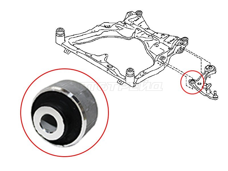 Сайлентблок рычага Nissan Juke 10-20 / Leaf 09-17 (Спереди / Справа=Слева)