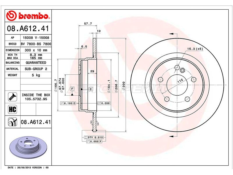 Диск тормозной UV Coated · зад