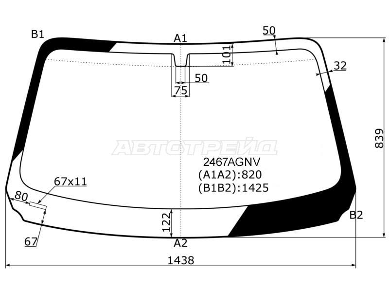 Стекло лобовое BMW 1-Series 11-19 / 2-Series 14-