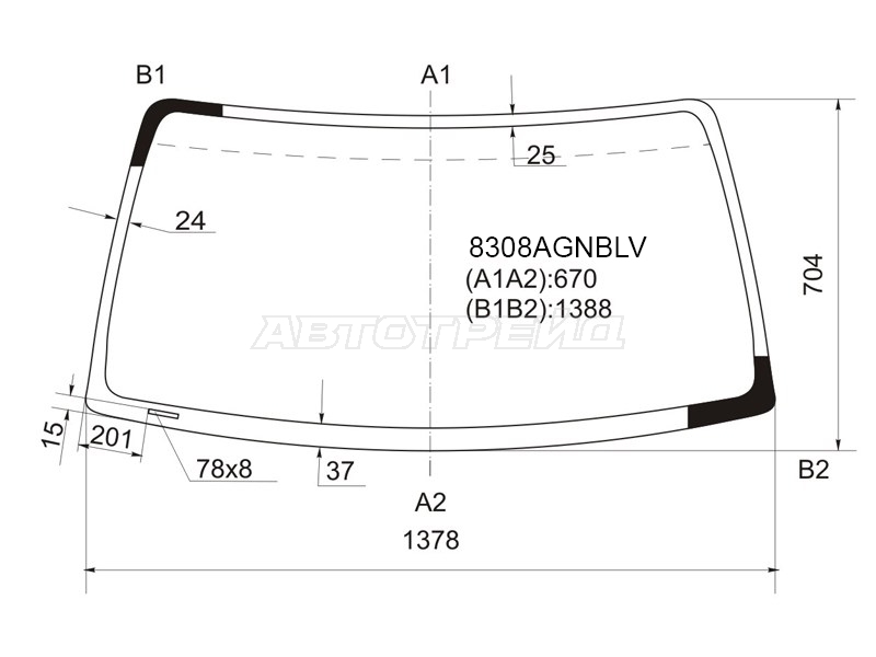 Стекло лобовое Toyota Hilux Pick Up 97-04 / 4Runner 95-02