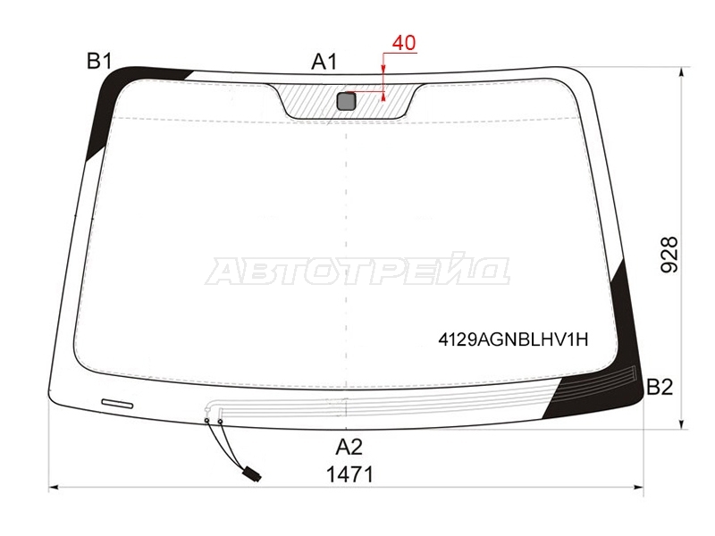 Стекло лобовое (Обогрев щеток) Hyundai Tucson 04-09