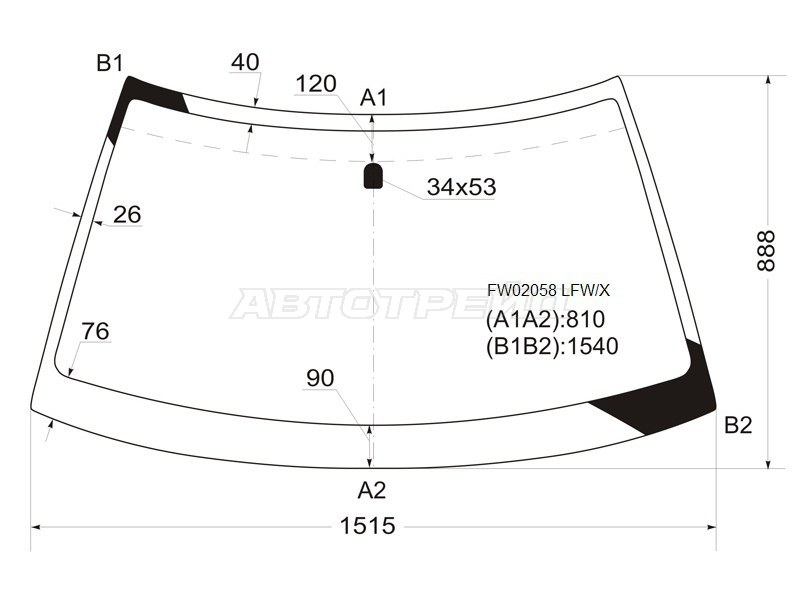 Стекло лобовое SUBARU FORESTER 97-02