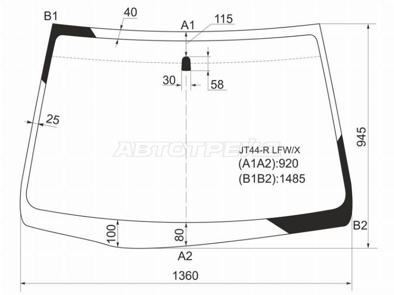 Стекло лобовое Mitsubishi Dion 00-05 / Mirage Dingo 98-02