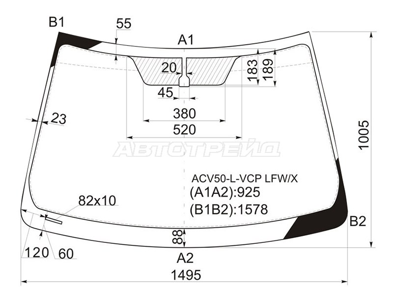 Стекло лобовое Toyota Camry (XV50) 11-18 / Aurion 12-15