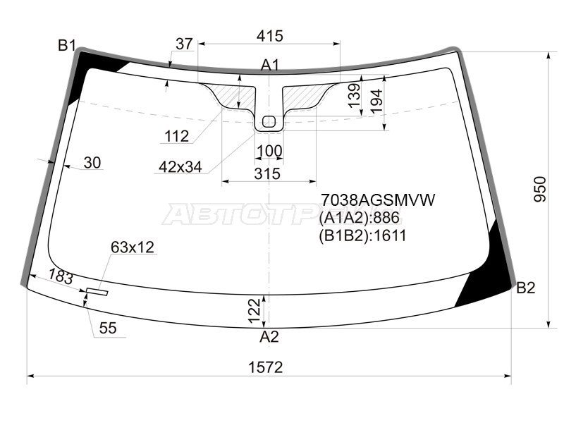 Стекло лобовое (Датчик дождя / Молдинг) Land Rover Freelander 06-14