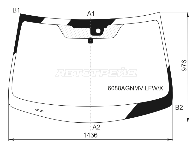 Стекло лобовое (Датчик дождя) Infiniti Q50 14-24 / Nissan Skyline 13-19
