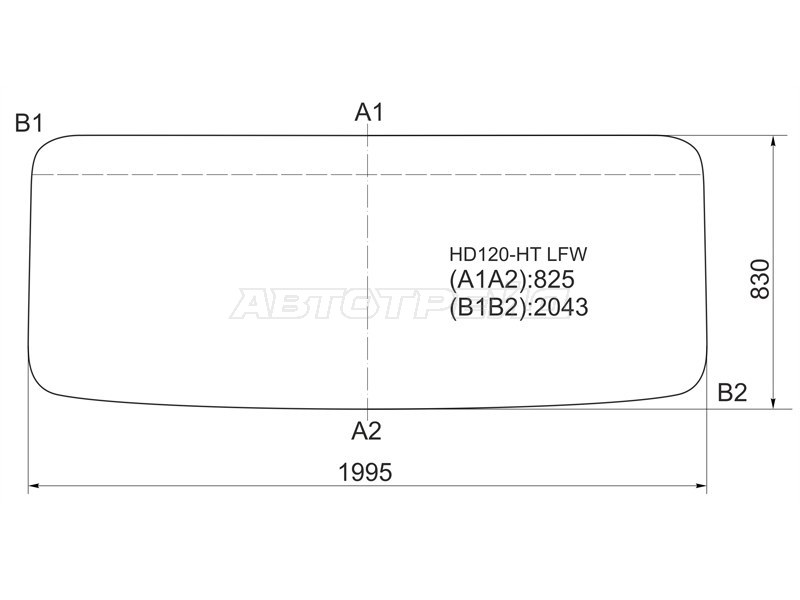 Стекло лобовое Hyundai HD120 97-18 / HD170 97-18