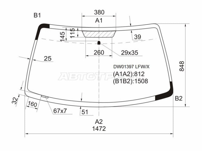 Стекло лобовое Ford Escape 00-12 / Maverick 93-07