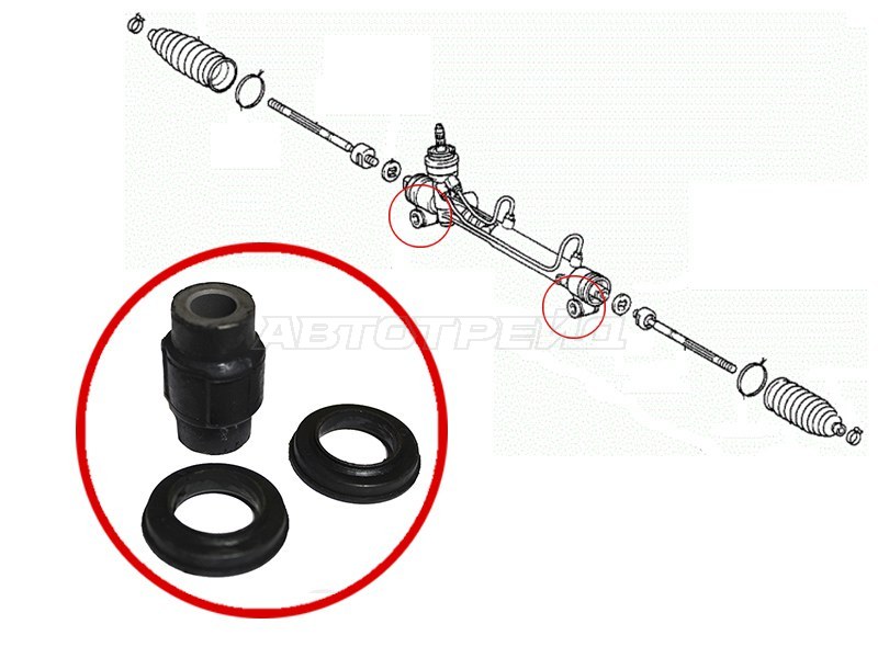 Сайлентблок рулевой рейки Toyota Corolla (E120) 00-07 / Corolla Fielder 00-06