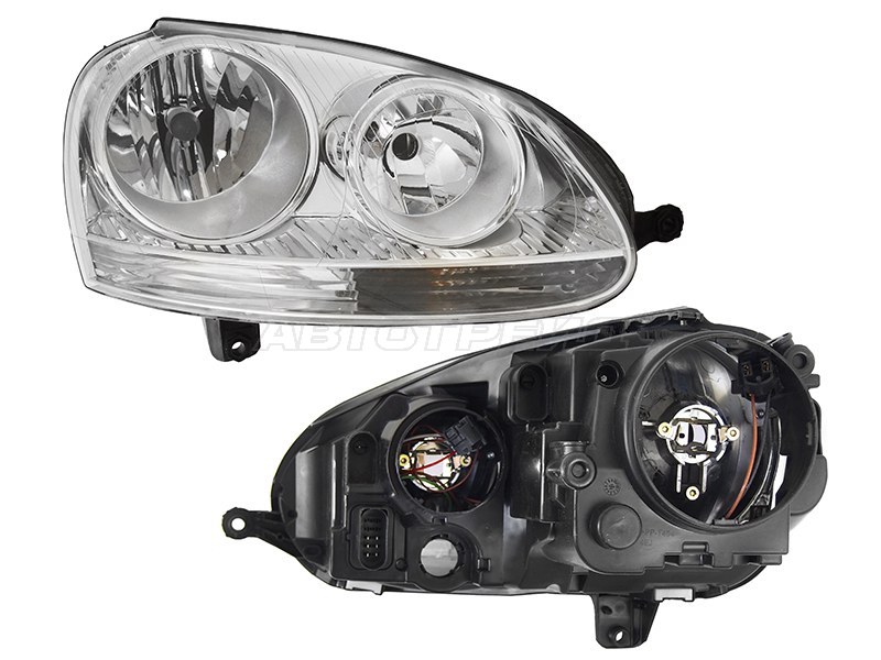 Фара Volkswagen Golf 03-09 / Jetta 05-10 (Справа / Галоген / Ручная регулировка)