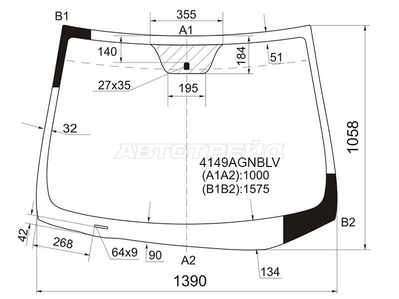 Стекло лобовое Hyundai Elantra 10-16 / Avante 10-15