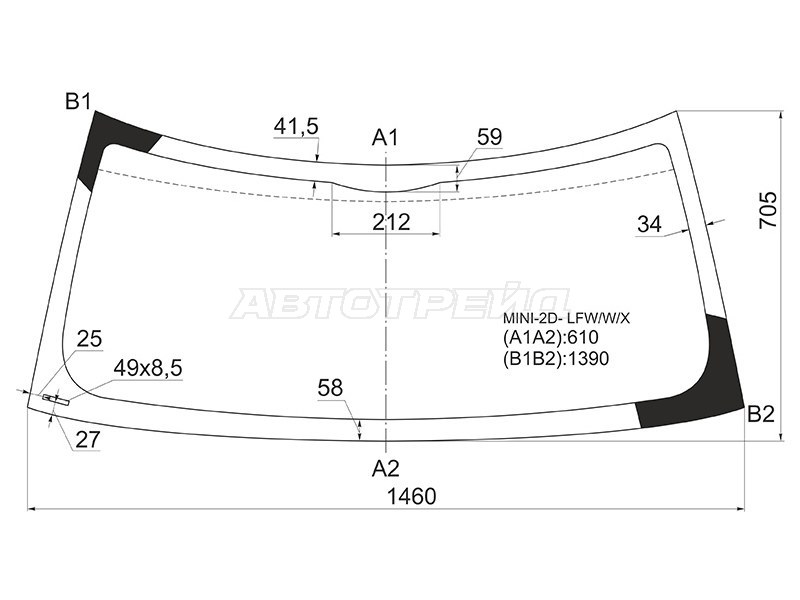 Стекло лобовое Mini Clubman Cooper 08-14 / Hatch Cooper 01-06