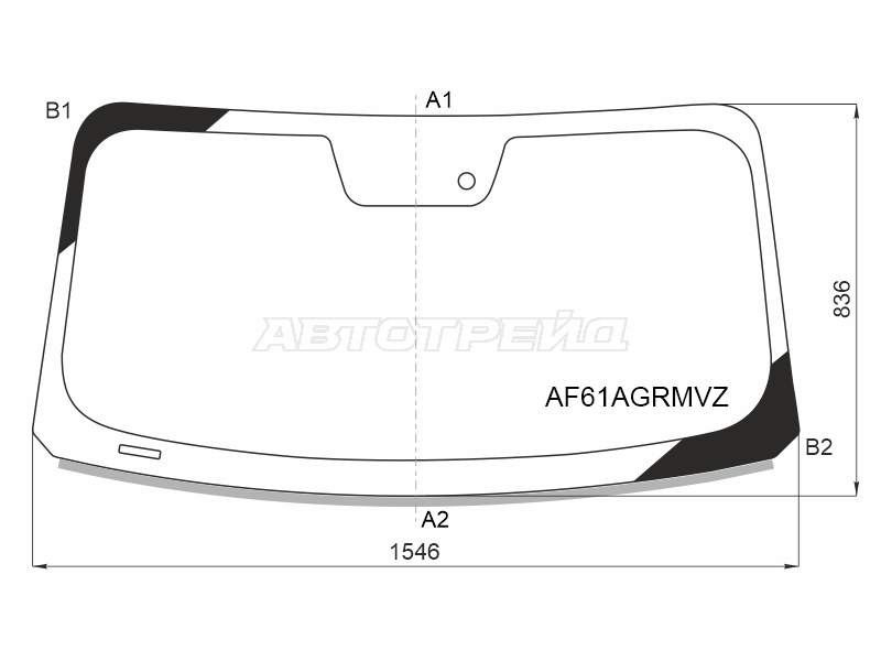 Стекло лобовое (Датчик дождя / Молдинг) Ford Mustang 14-23