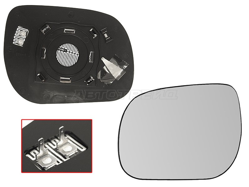 Полотно зеркала Toyota RAV4 (XA30) 05-13 (Слева / Обогрев / сферическое)