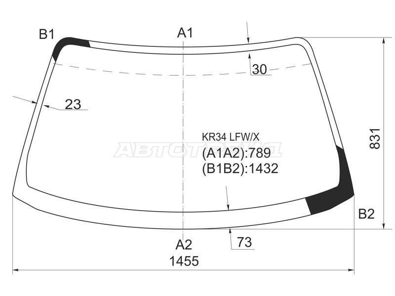 Стекло лобовое Nissan Skyline 98-01 / Skyline GT-R 99-02