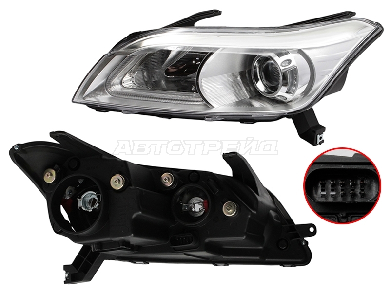 Фара Lifan X60 12-15 (Слева / Галоген / Ручная регулировка)