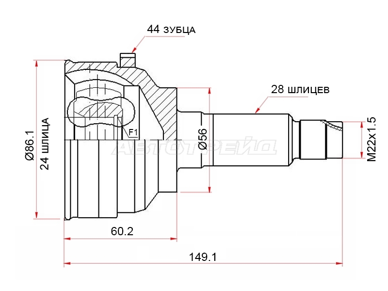 Шрус (Спереди / Наруж) Ford Escape 00-06 / Maverick 00-07