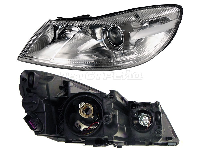 Фара Skoda Octavia 08-13 (Слева / Галоген / С электрокорректором)