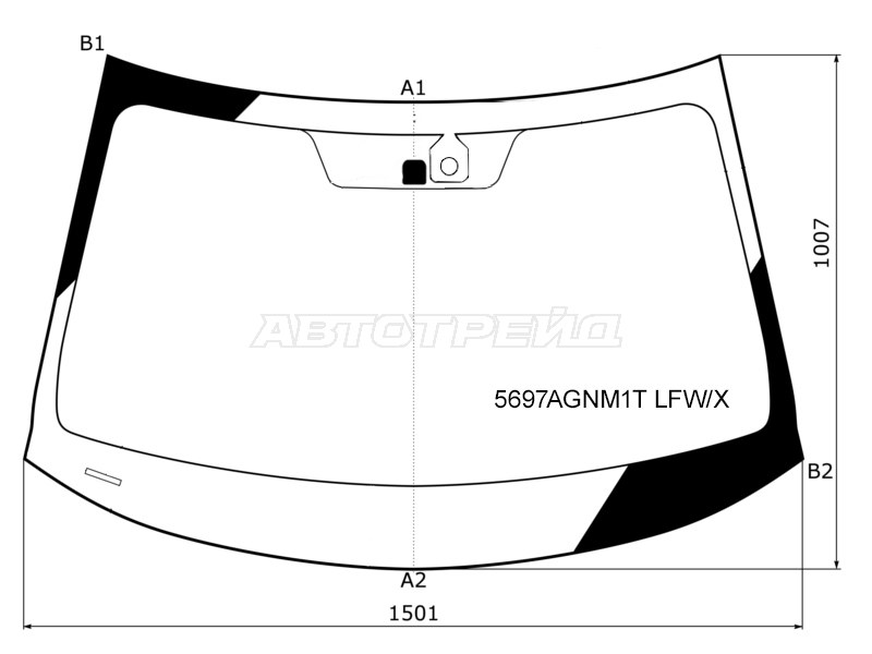 Стекло лобовое (Датчик дождя) Mitsubishi Outlander 18-22