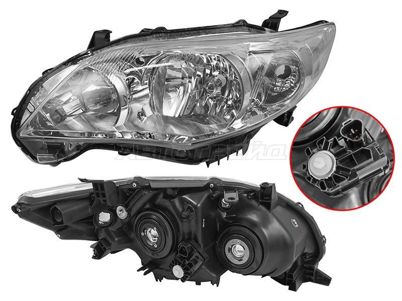 Фара Toyota Corolla (E150) 10-13 (Слева / Галоген / С электрокорректором)