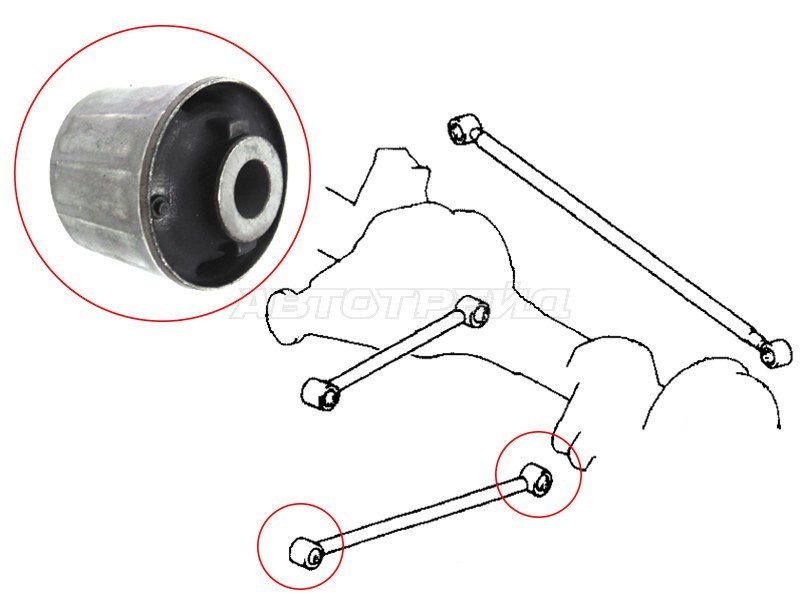 Сайлентблок Toyota Land Cruiser (J100) 98-07 / Lexus LX 98-07 (Зад)