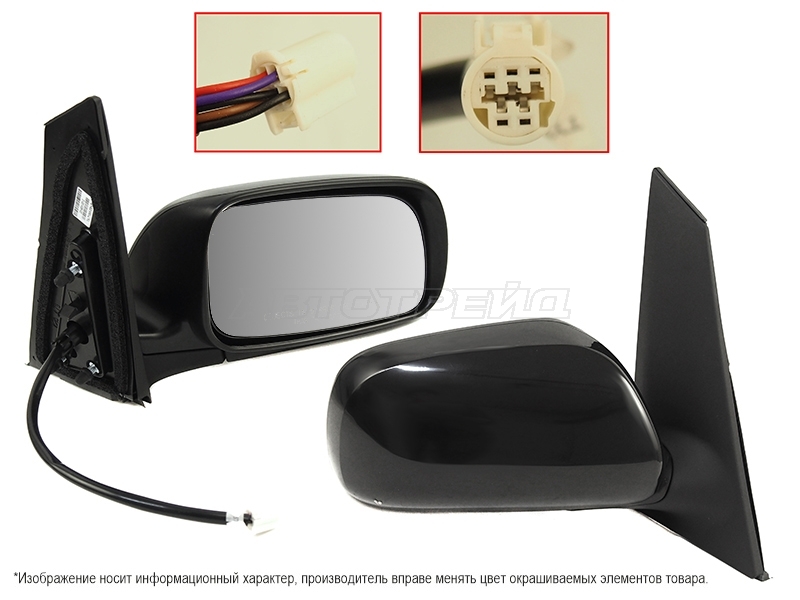 Зеркало Toyota Prius (NHW20) 03-11 (Справа / Обогрев / Регулировка / 5 контактов / LHD)