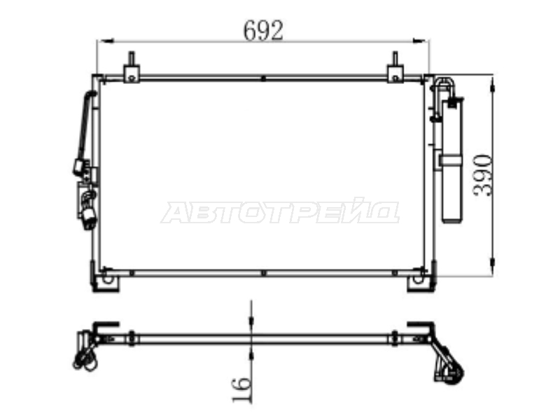 Радиатор кондиционера Mitsubishi Outlander 02-09 / Airtrek 01-05