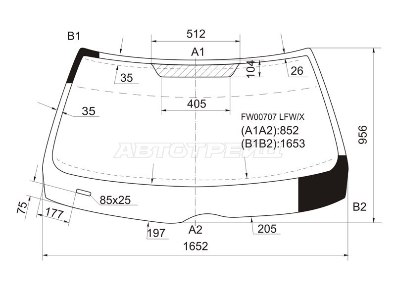 Стекло лобовое (4D SED) Mercedes-Benz S-Class 91-99