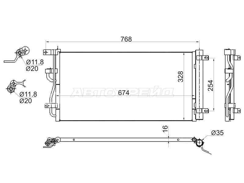 Радиатор кондиционера Chevrolet Captiva 06-15 / Opel Antara 06-15