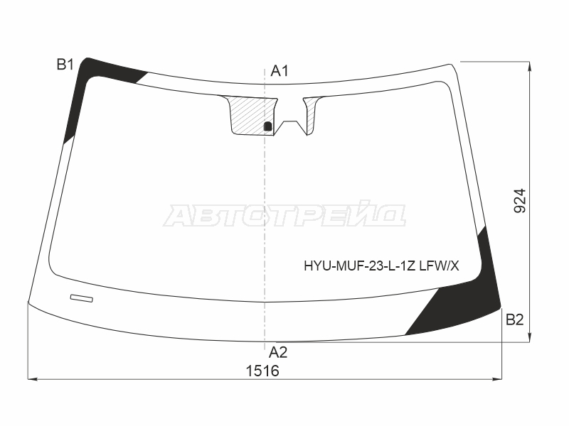 Стекло лобовое (Камера) Hyundai Mufasa 23-