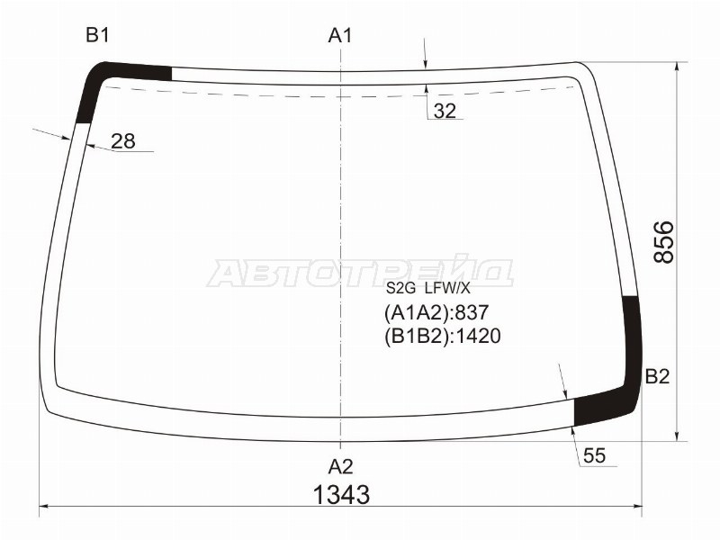 Стекло лобовое HONDA CAPA 98-02