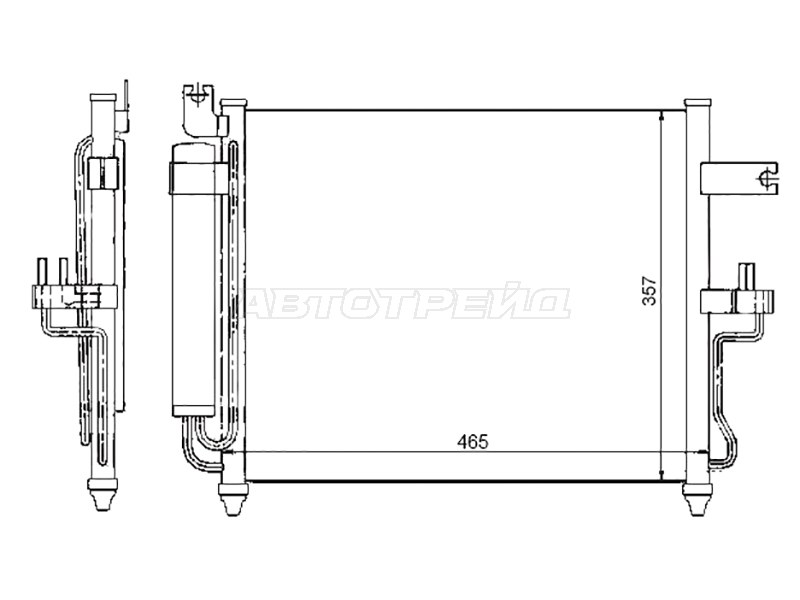 Радиатор кондиционера Hyundai Accent 99-12 / ТагАЗ Accent 99-12
