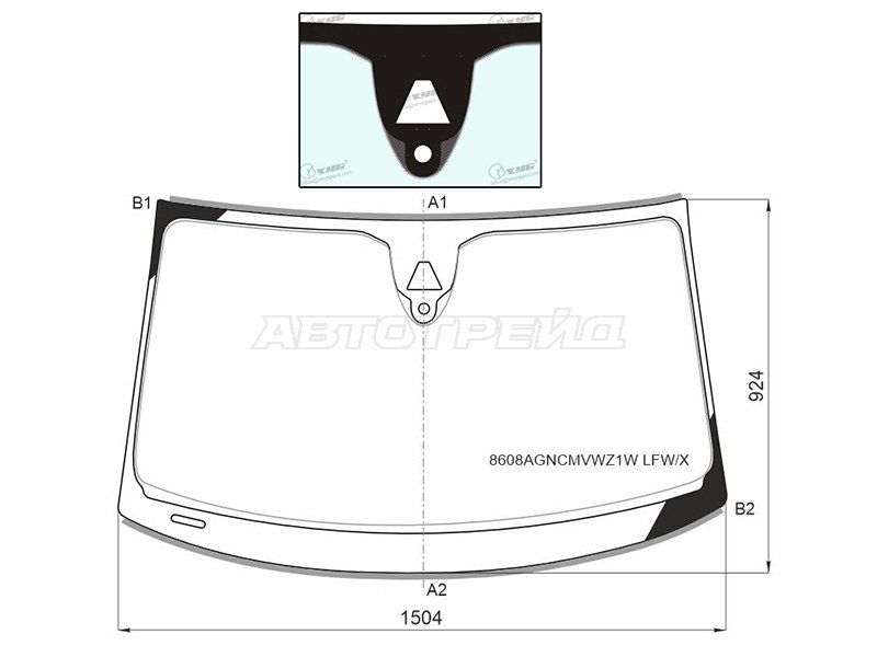 Стекло лобовое (Камера / Датчик дождя / Молдинг / SPORTBACK) Audi A7 14-18