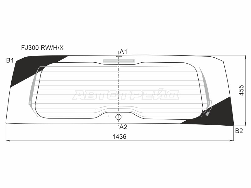 Стекло заднее (Цвет зеленый / Обогрев / Антенна) Toyota Land Cruiser (J300) 21-