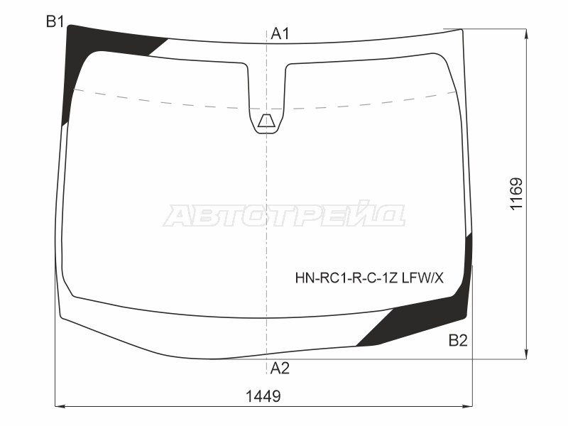 Стекло лобовое (Камера) Honda Odyssey 13-20