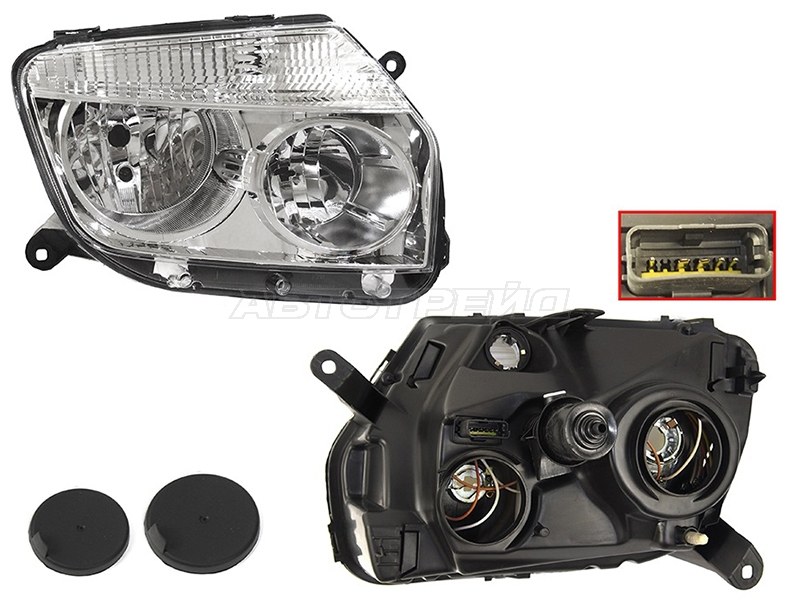 Фара Renault Duster 10-15 (Справа / Галоген / Ручная регулировка)