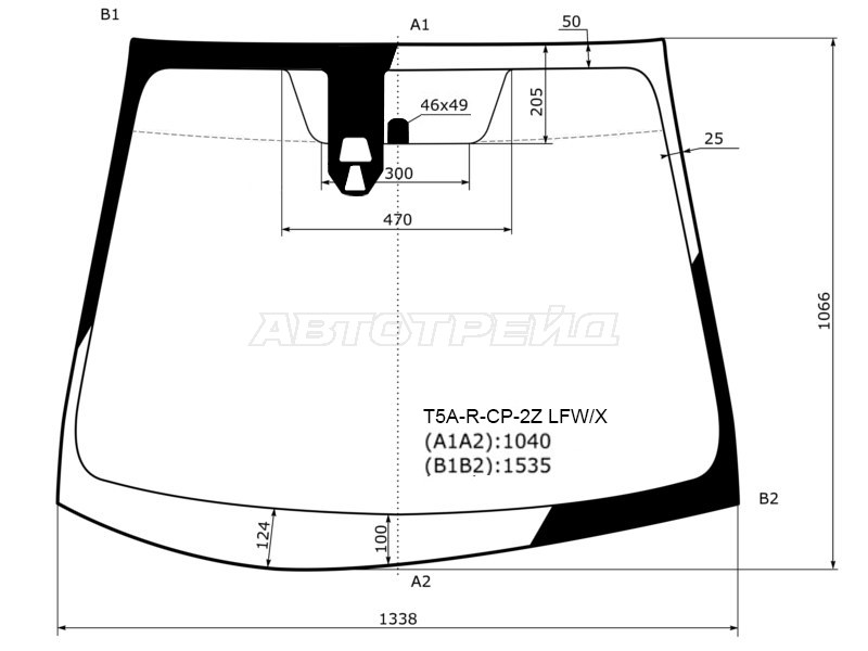 Стекло лобовое (Две камеры) Honda Fit 13-20 / Shuttle 15-22