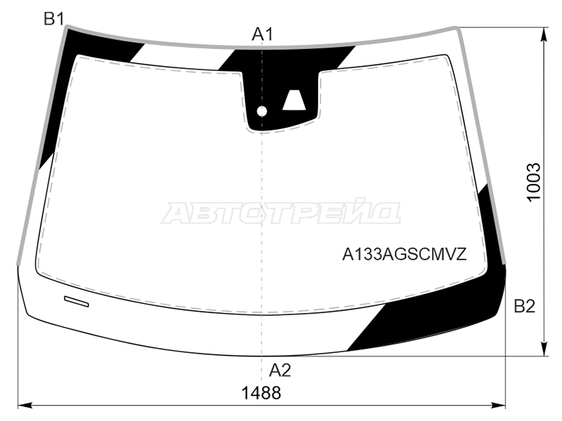 Стекло лобовое (Камера / Датчик дождя / Молдинг) Cadillac SRX 09-17
