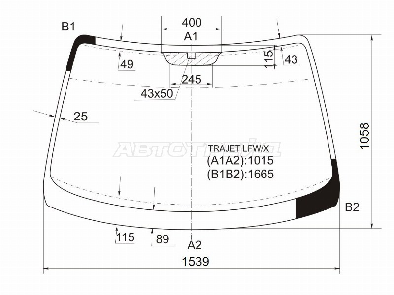Стекло лобовое Hyundai Trajet 99-08