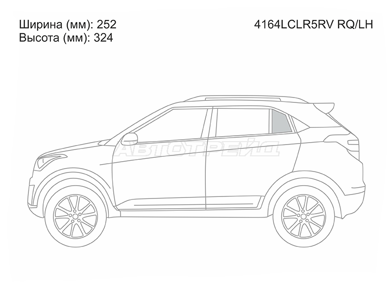 Стекло форточки (Сзади / Слева / Без оттенка) Hyundai Creta 15-21
