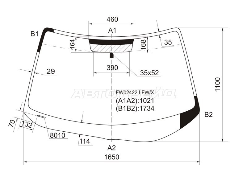 Стекло лобовое TOYOTA SIENNA 03-09