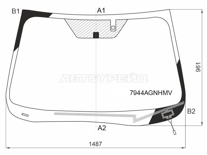Стекло лобовое (Обогрев щеток / Датчик дождя) Subaru Forester 18-21
