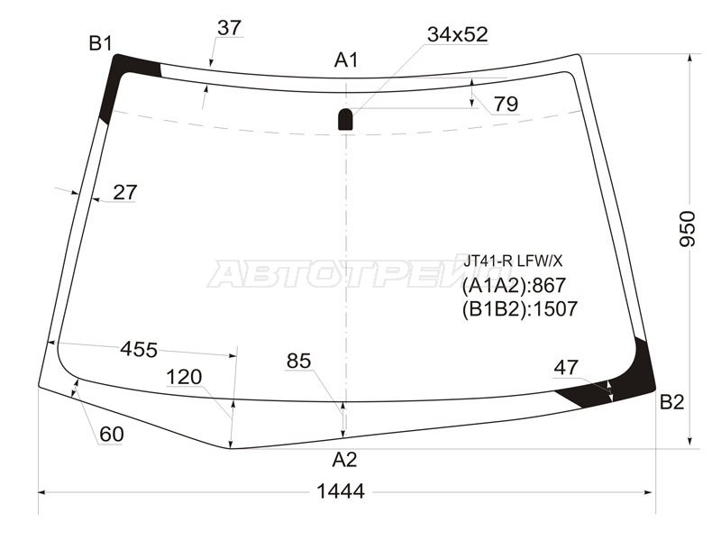 Стекло лобовое Mitsubishi Lancer 02-10 / Lancer Cedia 00-03