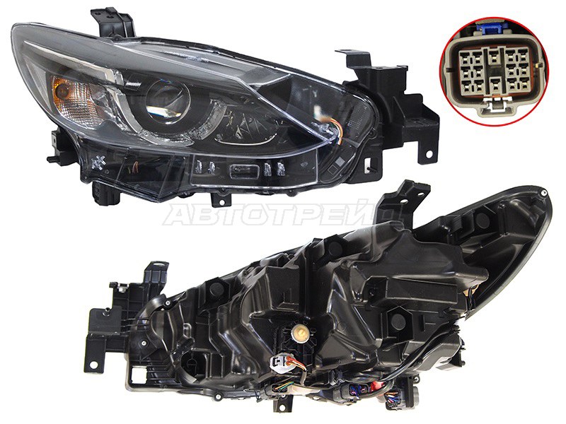 Фара Mazda 6 15-18 / Atenza 15-18 (Справа / LED / С электрокорректором)