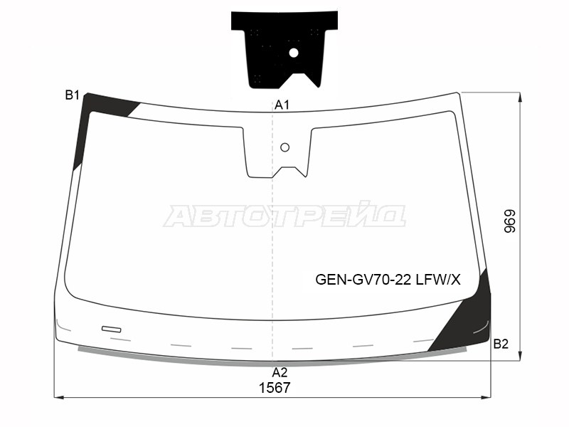 Стекло лобовое (Камера / Датчик дождя / Молдинг) Genesis GV70 20-