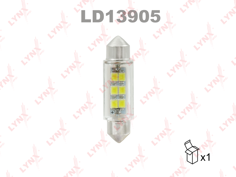 Лампа светодиодная LED C5W T11x39 12V SV8,5-8 SMDx6 6900K