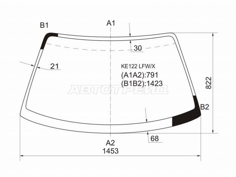 Стекло лобовое Toyota Corolla Levin 95-00 / Sprinter Trueno 95-00