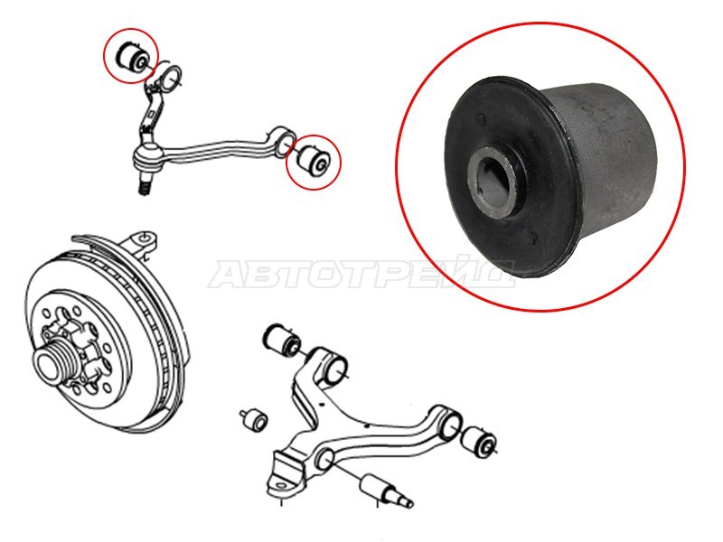 Сайлентблок рычага SsangYong Actyon 05-10 / Actyon Sports 06-12