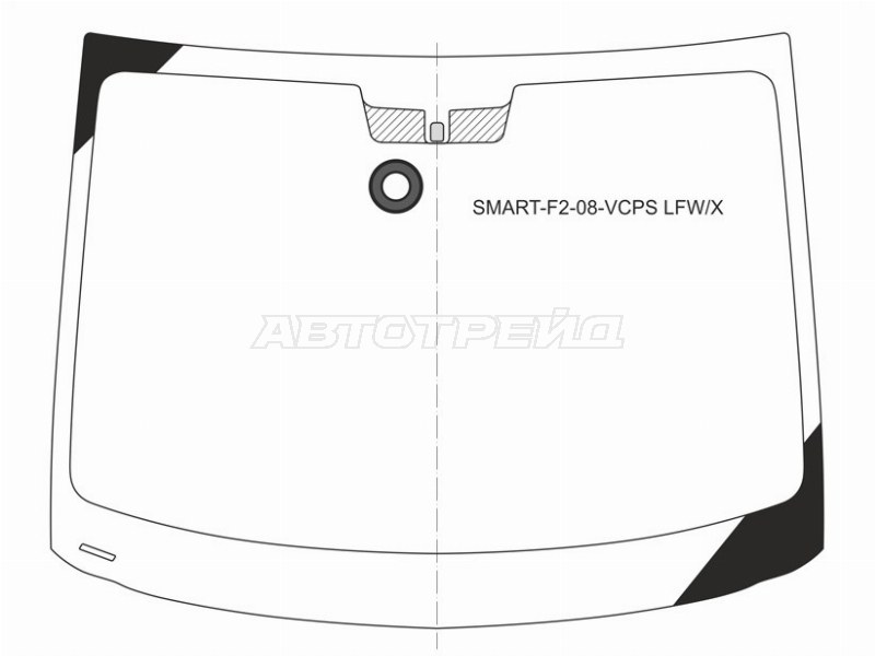 Стекло лобовое (Датчик дождя) Smart Fortwo 06-15